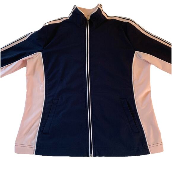 SJB Active Woman's Full Zip Windbreaker Jacket Pockets Blue & Pink Size Large - Picture 4 of 16